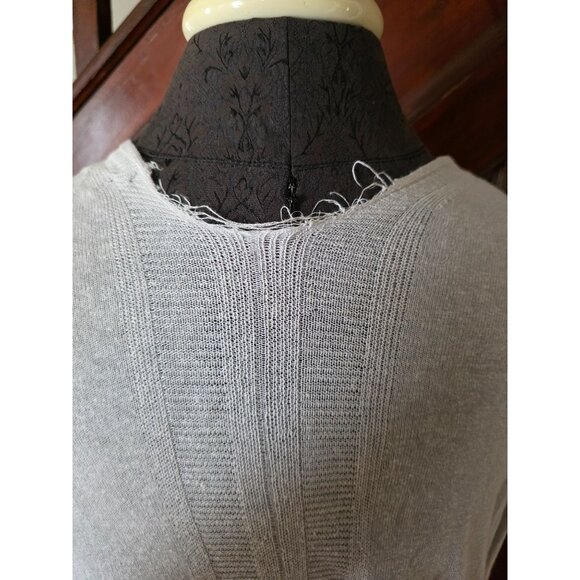 Tahari Womens Linen Blend Cardigan Open Front Light Gray M - Picture 3 of 4